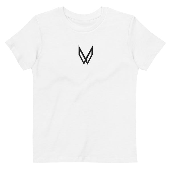 White embroidered wing youth t-shirt
