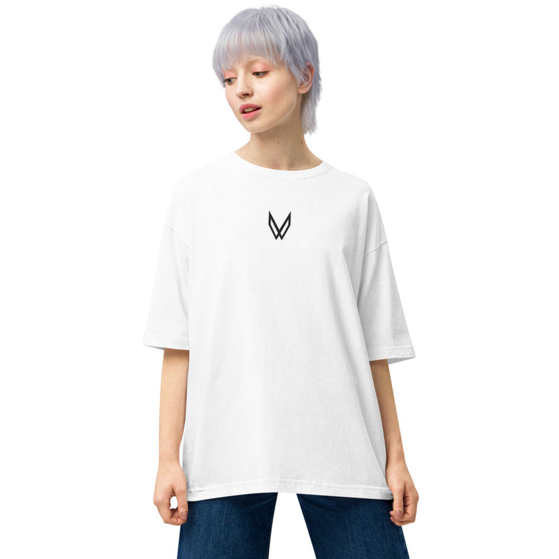 White Embroidered Wings oversized t-shirt